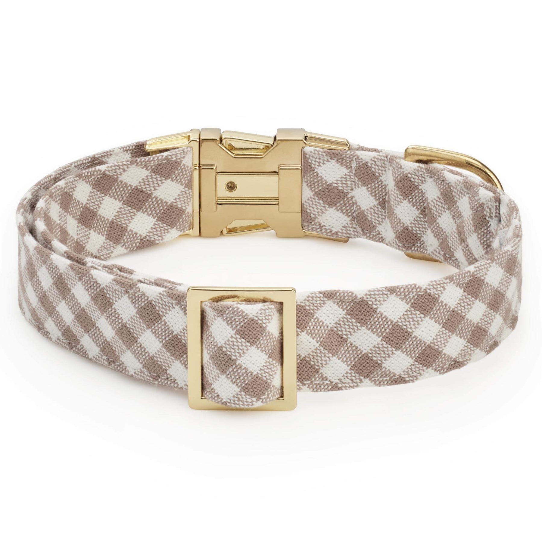 The Foggy Dog - Dog Collar Mushroom Brown Gingham