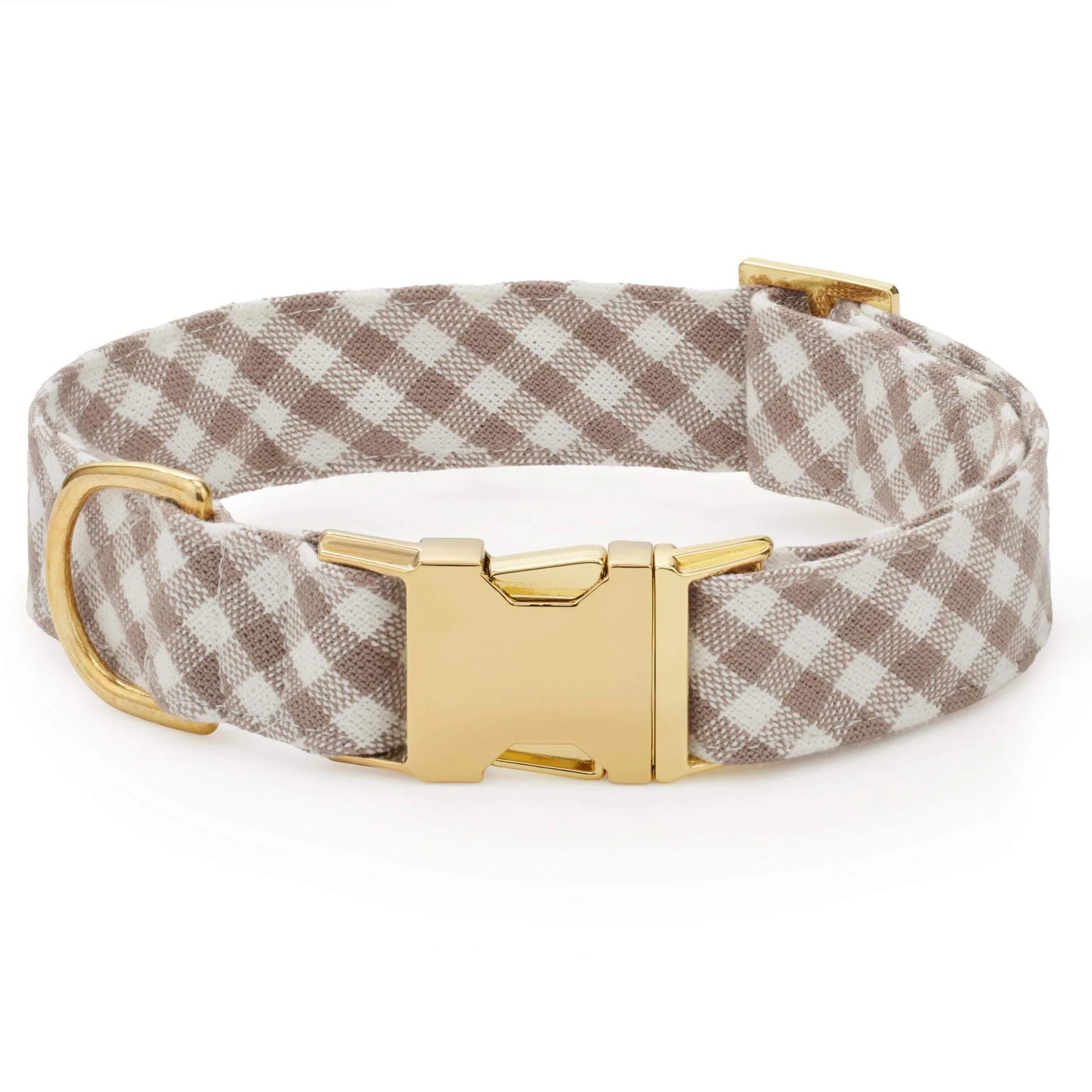 The Foggy Dog - Dog Collar Mushroom Brown Gingham