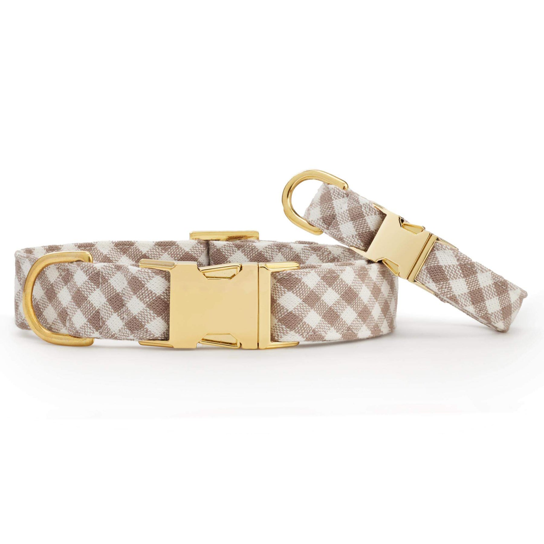 The Foggy Dog - Dog Collar Mushroom Brown Gingham