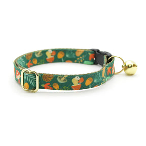 Made by Cleo - Cat Collar "Forest Fantasy" Breakaway with Gold