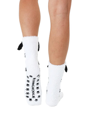 Living Royal - Socks Fuzzy Crew w/ 3D Ears Dalmatian