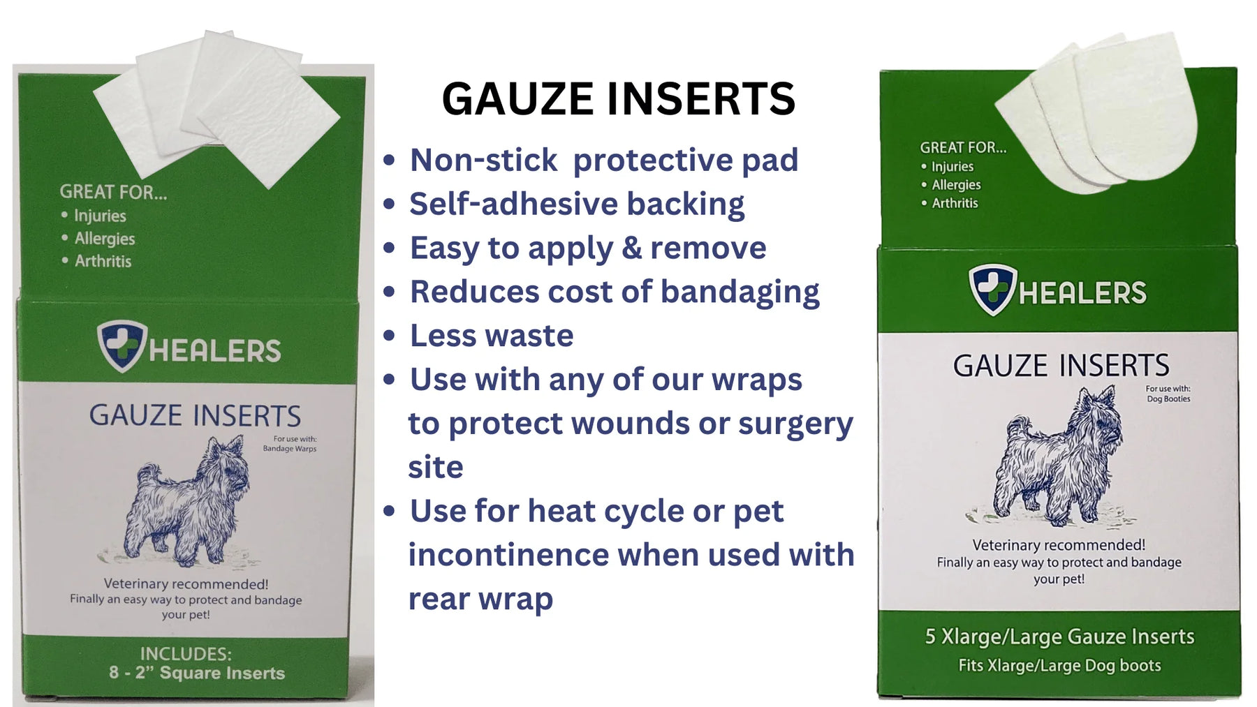 Healers PetCare - Gauze Inserts for Healers Medical Booties