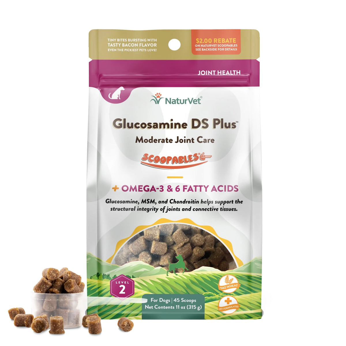 NaturVet - Scoopables Glucosamine DS Plus Moderate Joint Care+Omega - Southern Agriculture 
