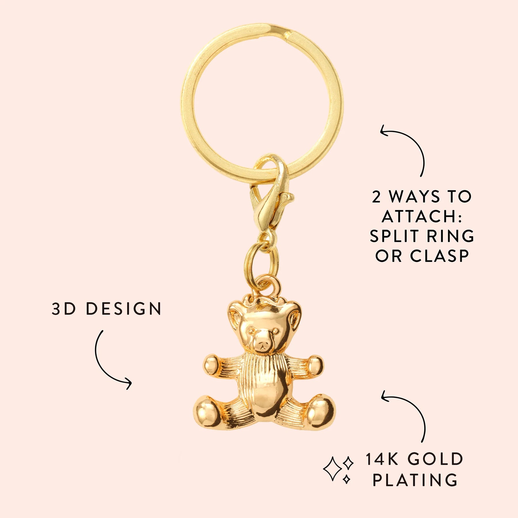The Foggy Dog - Collar Charm Gold Bear