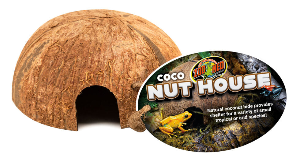 Zoo Med - Coco Nut House Natural Coconut Hide Shelter