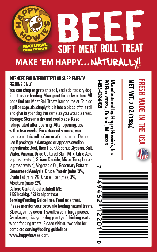 Happy Howie's - Meat Roll Treat - Beef