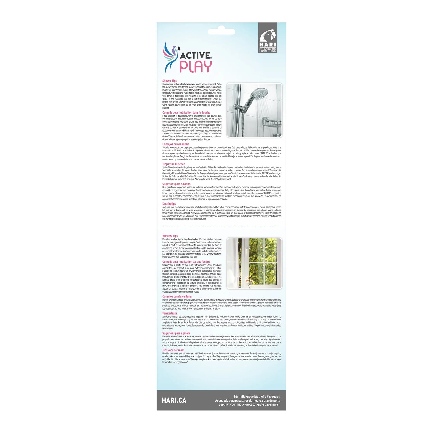 Hagen Pet Products - Active Play Fold-Away Shower & Window Perch