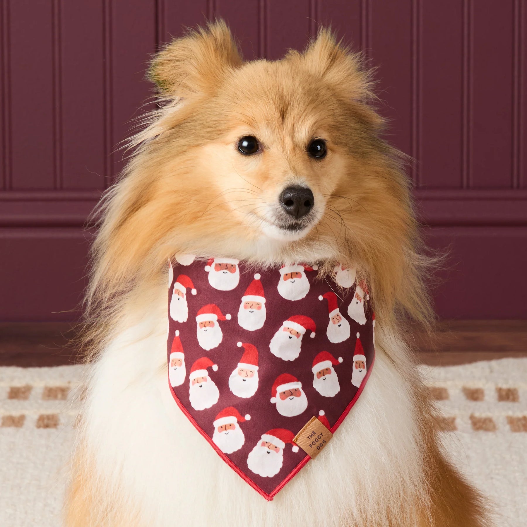 The Foggy Dog - Bandana Ho Ho Ho!  Burgandy