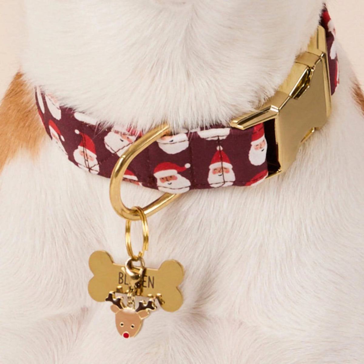 The Foggy Dog - Dog Collar Ho Ho Ho! Burgandy