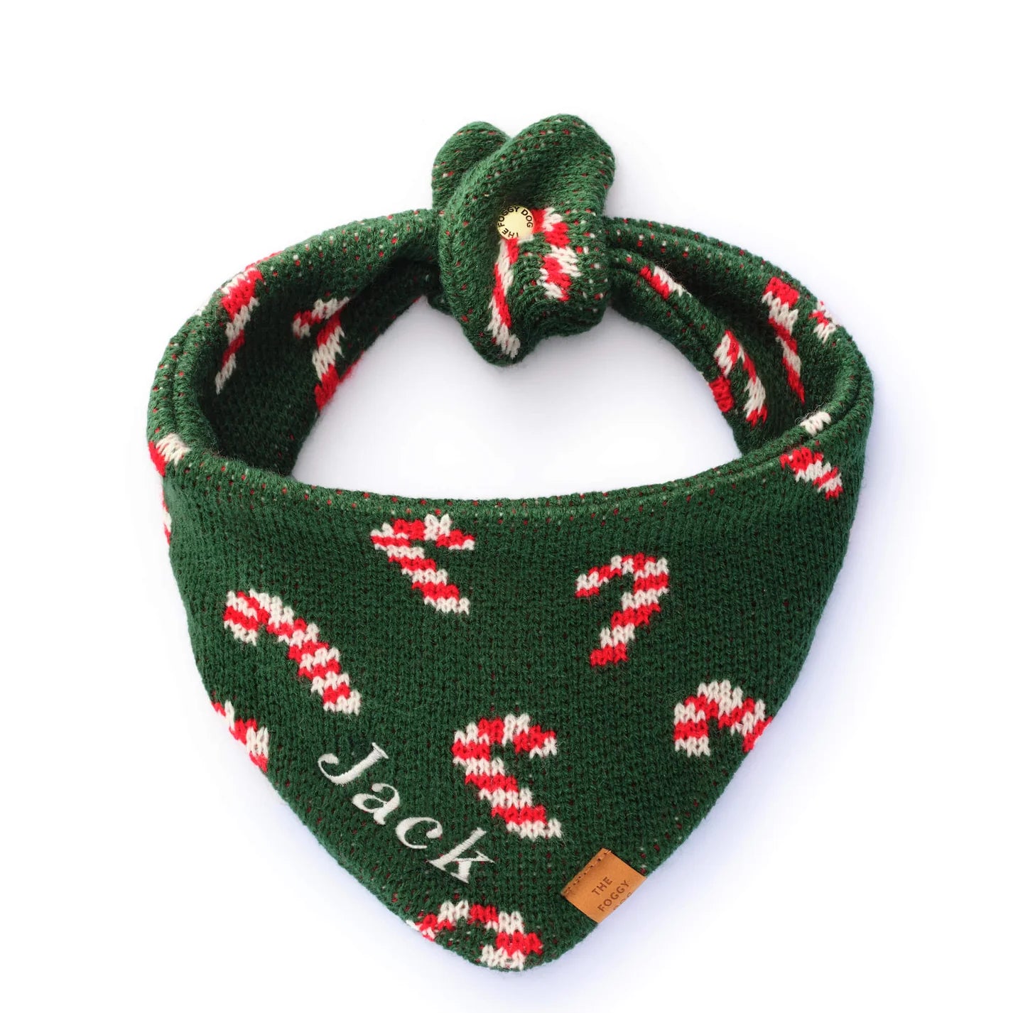 The Foggy Dog - Dog Bandana Candy Cane Knit