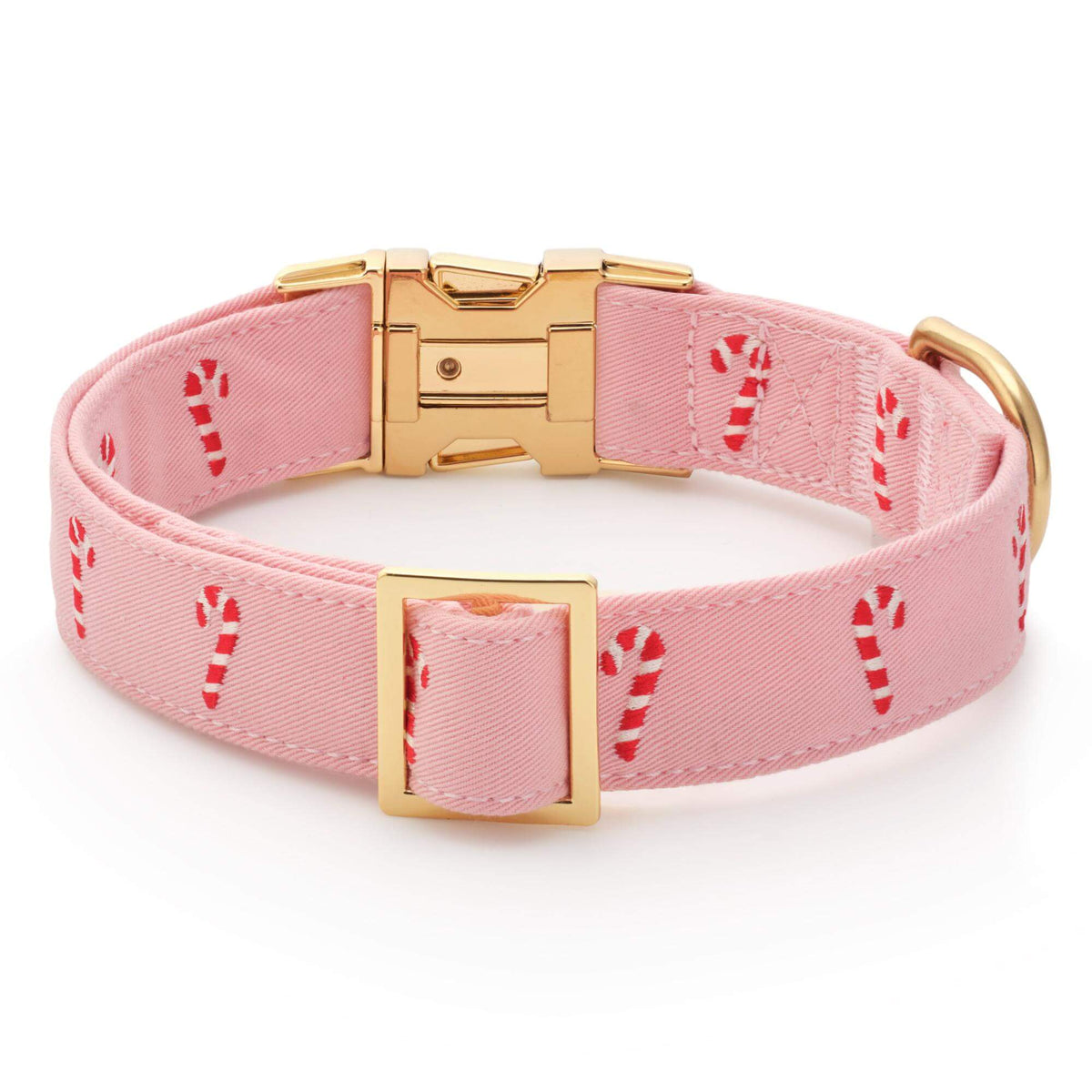 The Foggy Dog - Dog Collar Blush Pink Candy Cane
