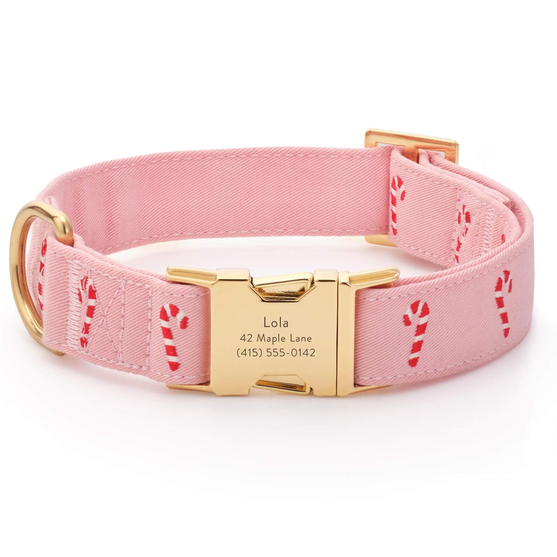 The Foggy Dog - Dog Collar Blush Pink Candy Cane