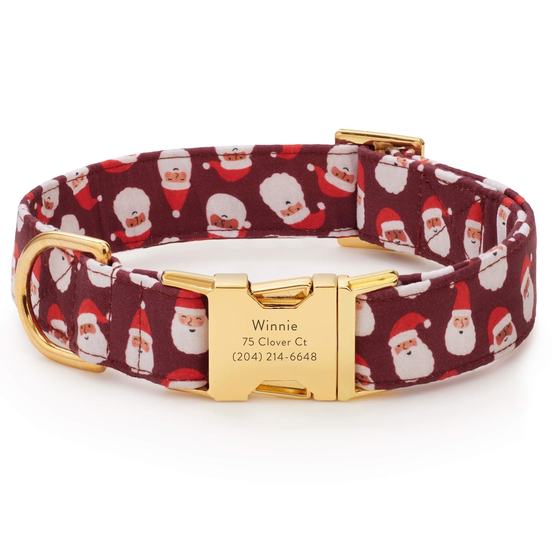 The Foggy Dog - Dog Collar Ho Ho Ho! Burgandy