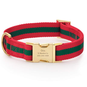 The Foggy Dog - Dog Collar Noel Stripped Webbing