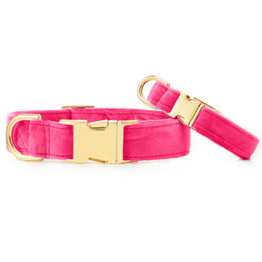 The Foggy Dog - Dog Collar Hot Pink Velvet