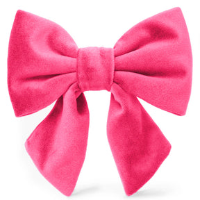 The Foggy Dog - Lady Dog Bow Hot Pink Velvet