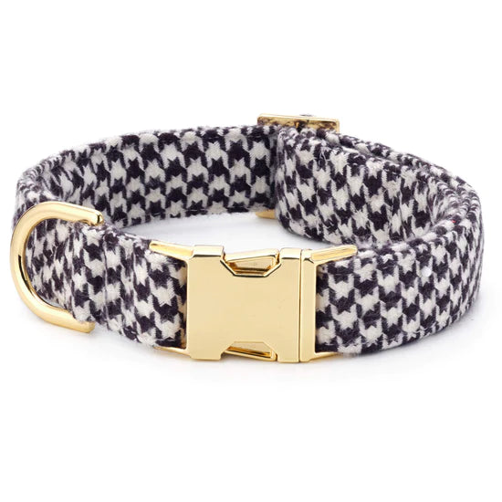 The Foggy Dog - Dog Collar Houndstooth Flannel