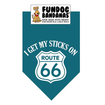 FunDog Bandanas - Dog Bandana I Get My Sticks on Route 66