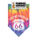 FunDog Bandanas - Dog Bandana I Get My Sticks on Route 66