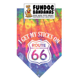 FunDog Bandanas - Dog Bandana I Get My Sticks on Route 66