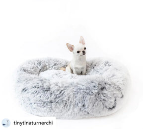 Mr. Peanut's - Ortho Plush Pet Bed Snowflake White 28"