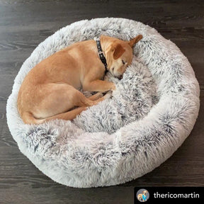 Mr. Peanut's - Ortho Plush Pet Bed Snowflake White 28"