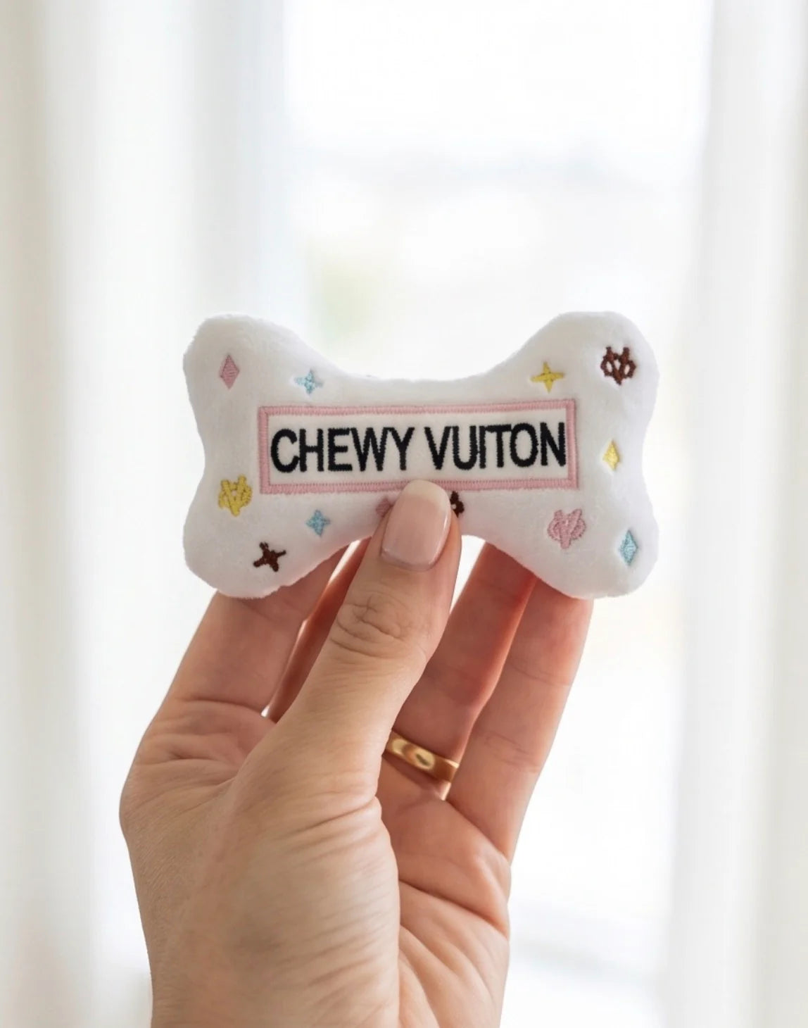 Haute Diggity Dog - White Chewy Vuiton Bone Toy