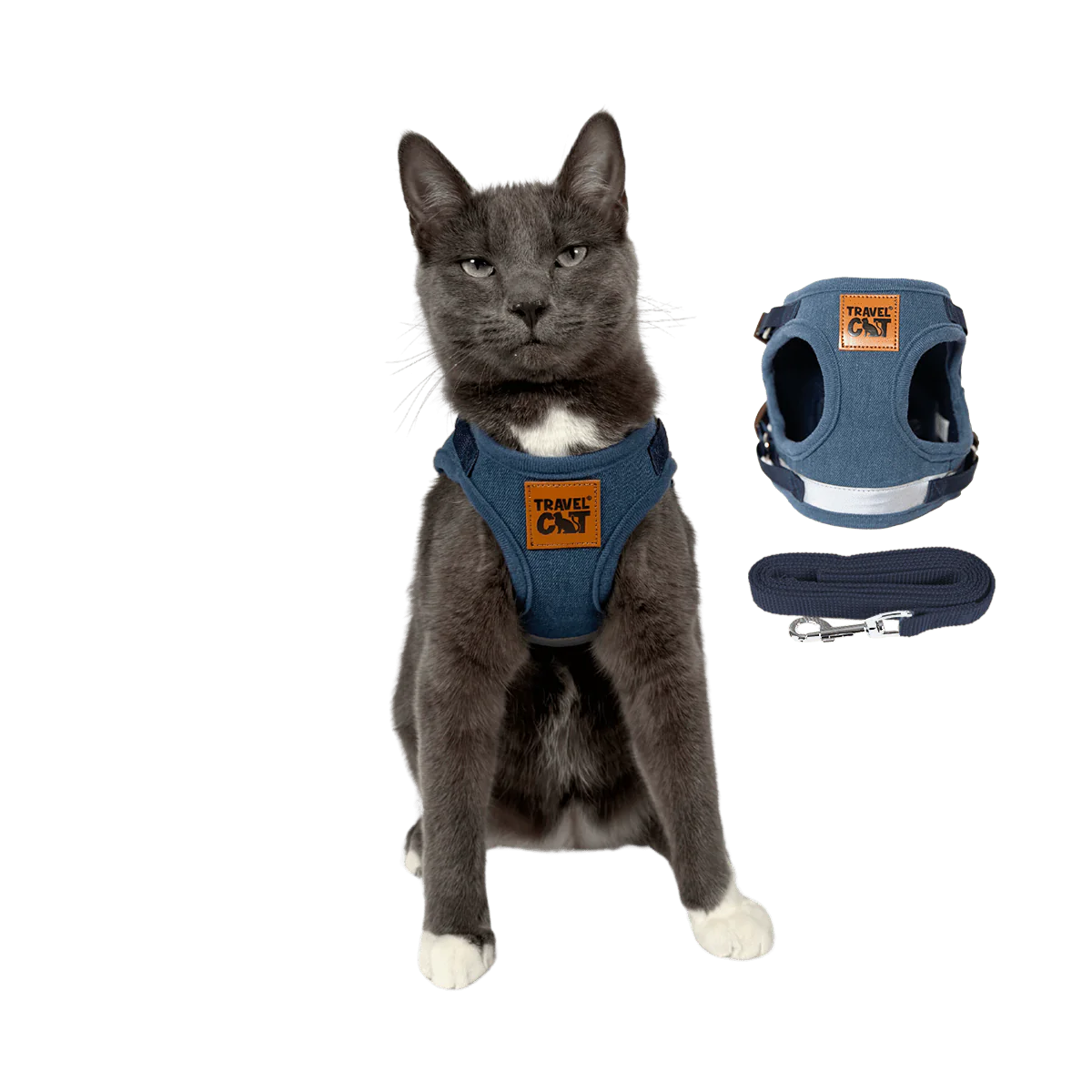 Travel Cat - Harness & Leash Set - "The Jean Jacket