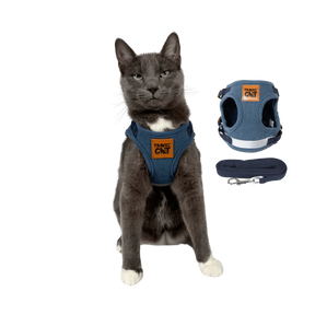 Travel Cat - Harness & Leash Set - "The Jean Jacket