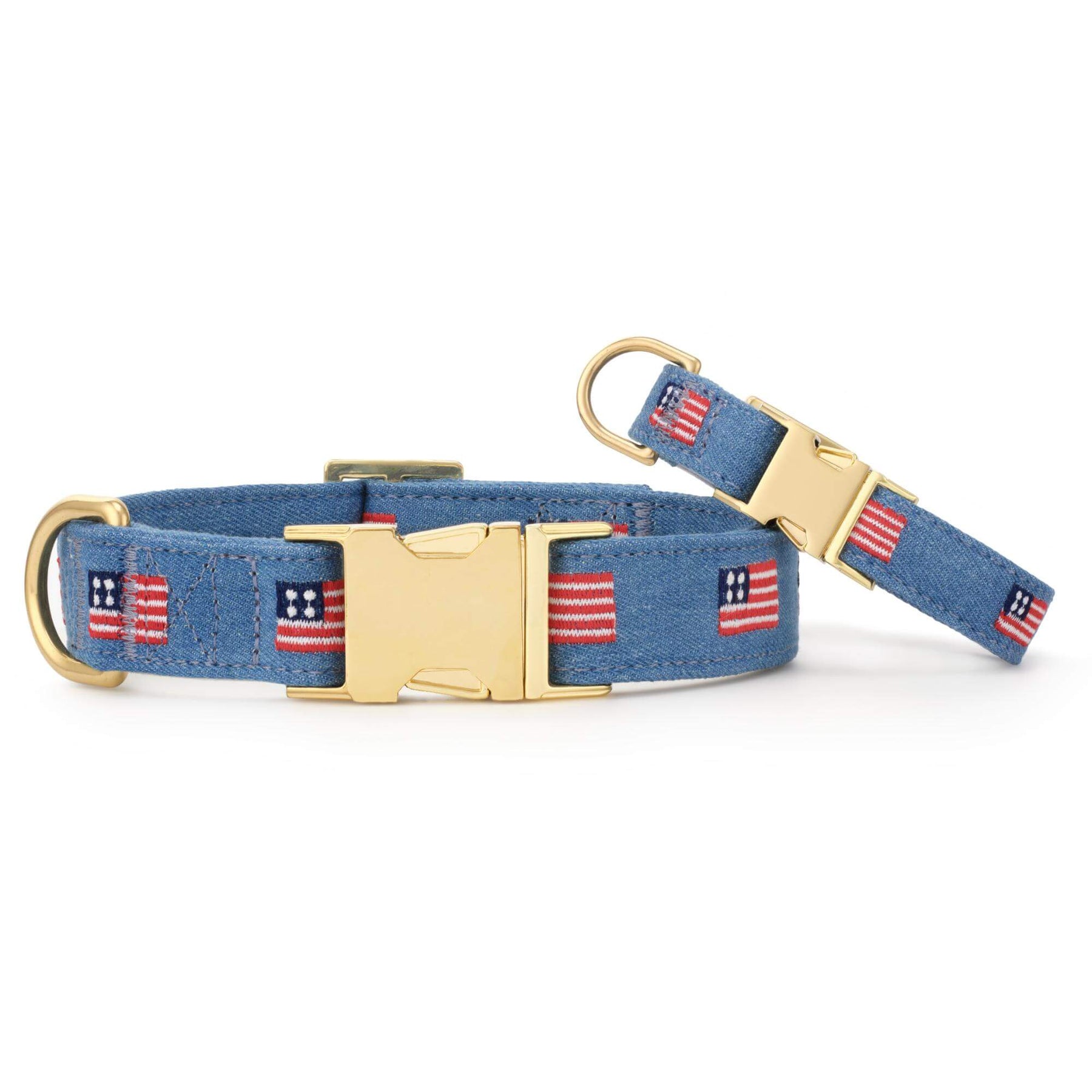 The Foggy Dog - Dog Collar American Flag Embroidered