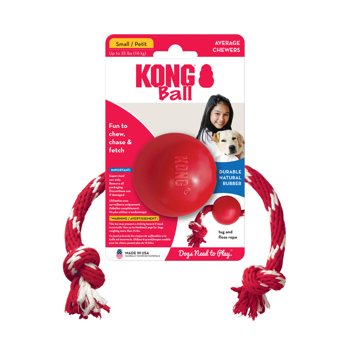 KONG - BALL W/ROPE