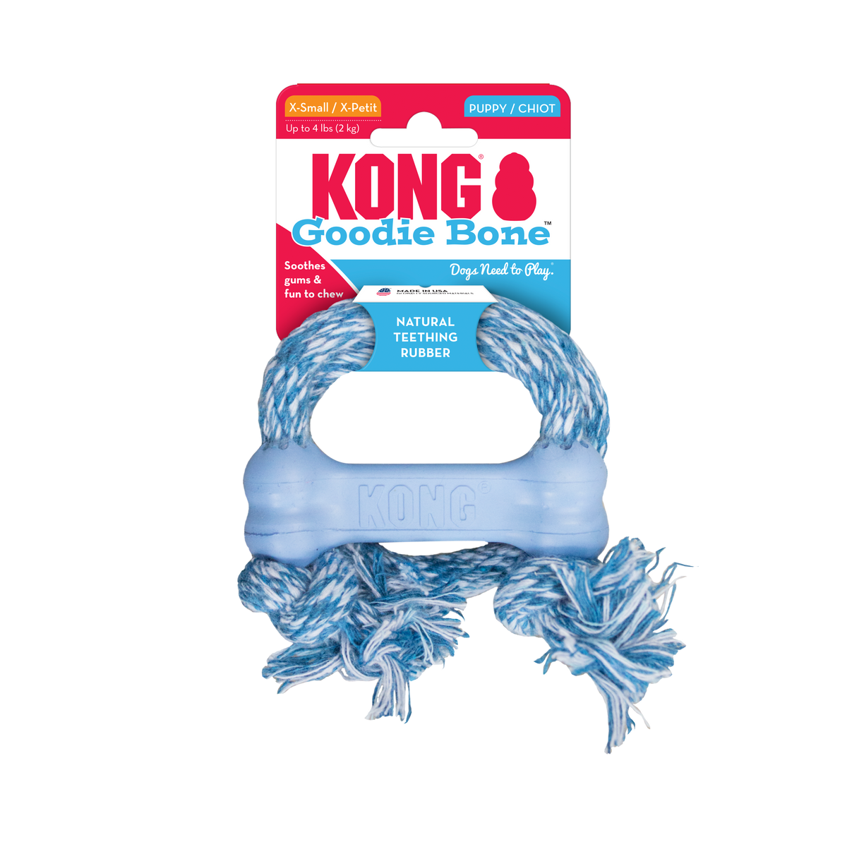 KONG - PUPPY GOODIE BONE W/ROPE