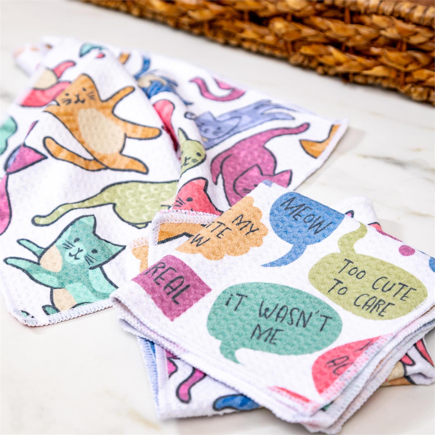 Evergreen Enterprises - Dish Cloth Quick Dry Cat Thoughts