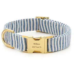 The Foggy Dog - Dog Collar Lake Blue Stripe - Southern Agriculture 