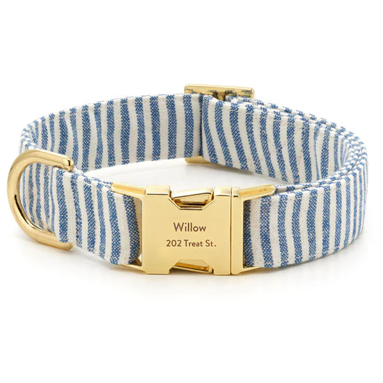 The Foggy Dog - Dog Collar Lake Blue Stripe - Southern Agriculture 
