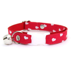 Made by Cleo - Cat Collar "Love Song" Valentine's Day Heart with Gold Breakaway
