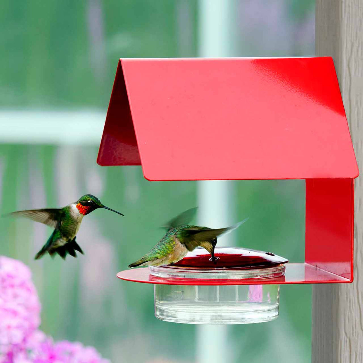 Couronne Co - Hummigbird Feeder Mosiac Bird Cottage with Roof