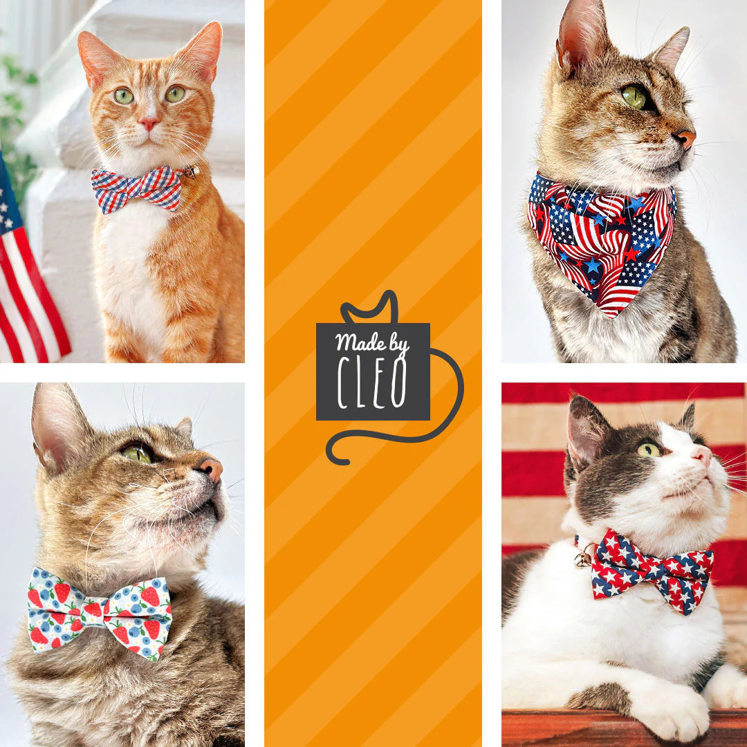 Made by Cleo - Cat Collar "Americana" Breakaway with Silver