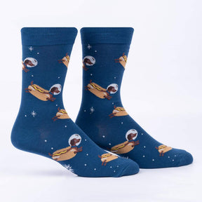 Sock It To Me - Mens Crew Socks: Weiner Dogs In Space