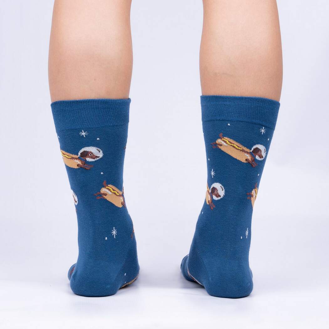 Sock It To Me - Mens Crew Socks: Weiner Dogs In Space