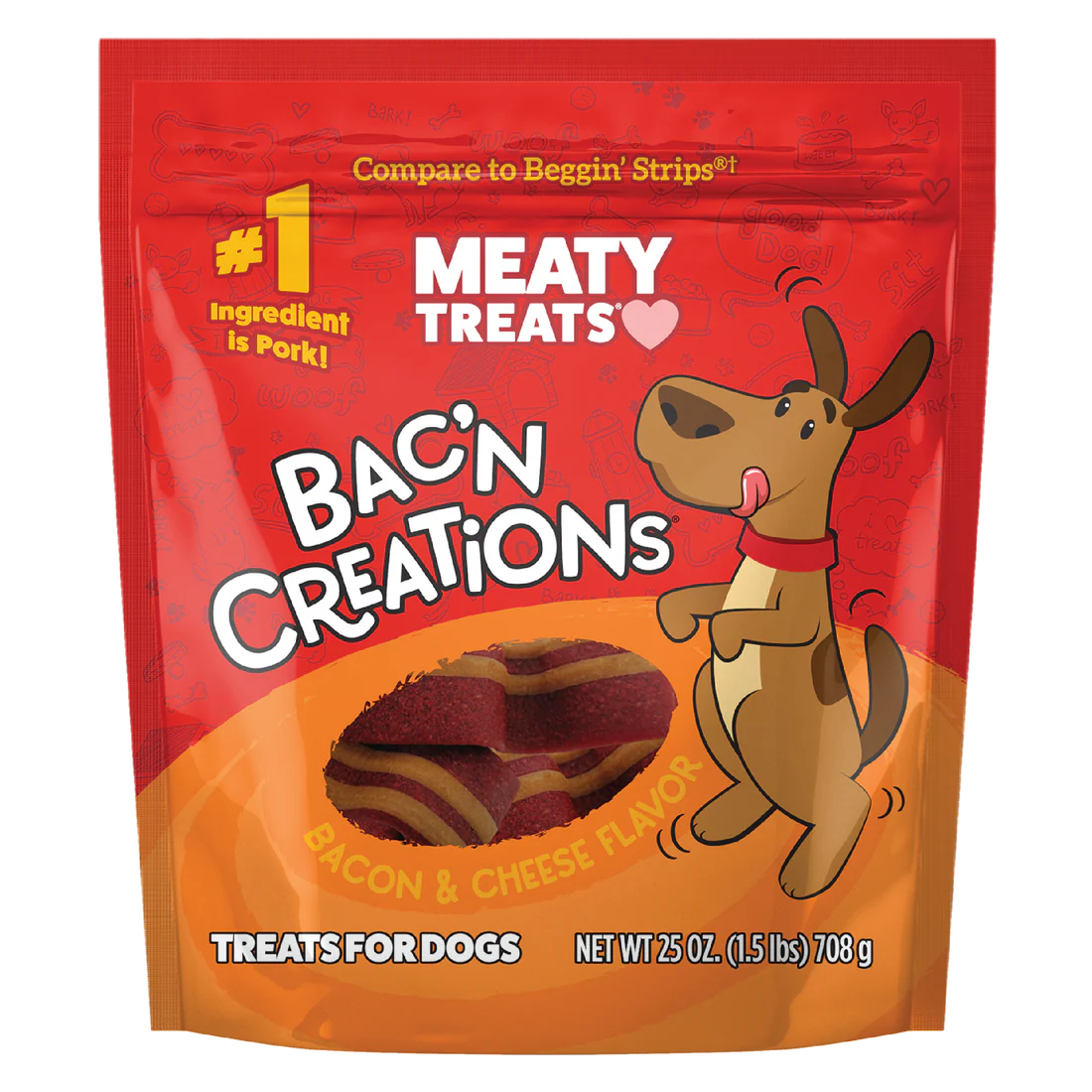 Meaty Treats - Bac'n Creations Bacon Flavor for Dogs - Southern Agriculture 