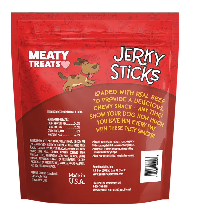 Meaty Treats - Jerky Sticks Beef & Pepperoni Flavor for Dogs - Southern Agriculture 