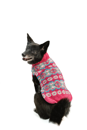 Chilly Dog - Dog Sweater Fairisle Rose Alpaca