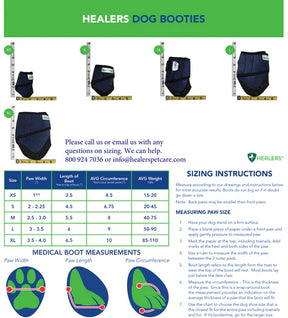 Healers PetCare - Booties for Dogs (2 Booties & 2 Gauze Inserts)
