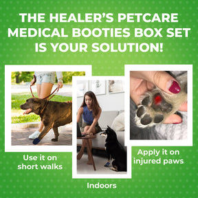 Healers PetCare - Booties for Dogs (2 Booties & 2 Gauze Inserts)