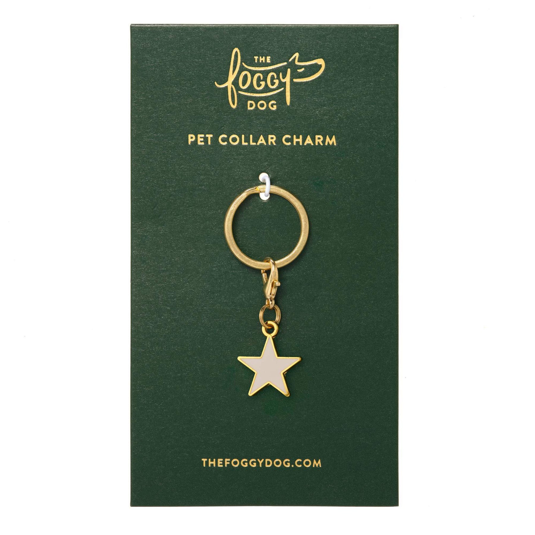 The Foggy Dog - Collar Charm White Star