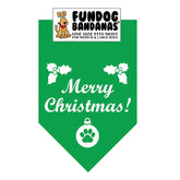FunDog Bandanas - Dog Bandana Merry Christmas - Green