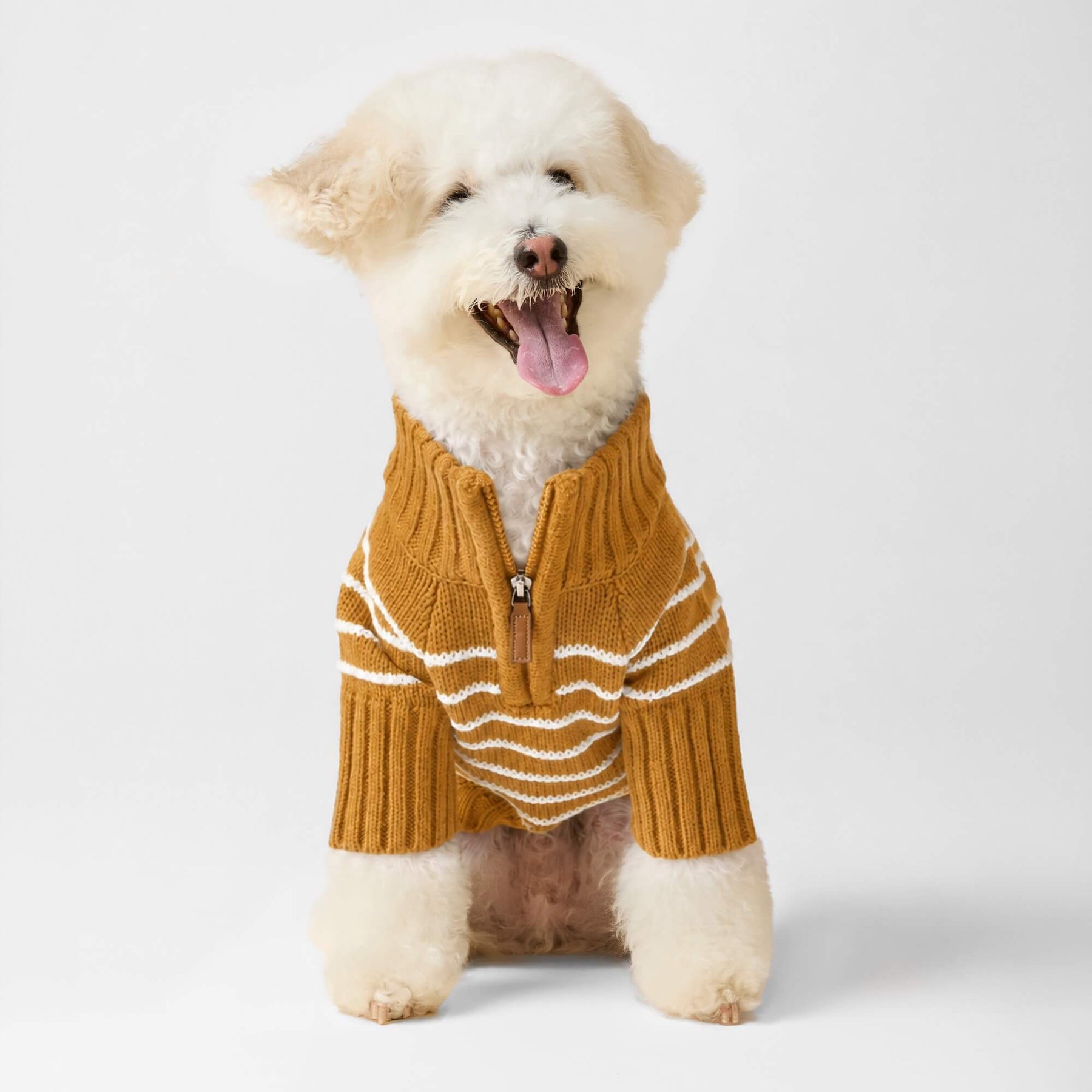 The Foggy Dog - Dog Sweater Mustard Stripe