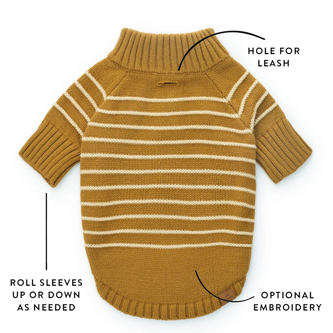 The Foggy Dog - Dog Sweater Mustard Stripe