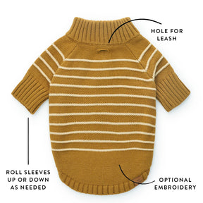The Foggy Dog - Dog Sweater Mustard Stripe